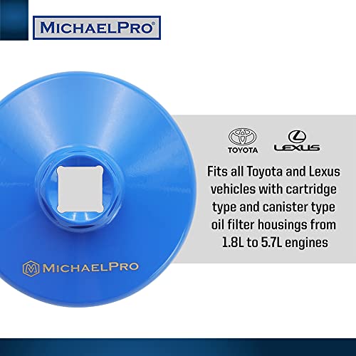 MichaelPro 64.5mm Forged Steel Oil Filter Cap Wrench for Toyota, Lexus, 14 flutes | Easily Remove Stubborn Oil Filters | Tough Lexus & Toyota Oil Filter Tool | MP009081