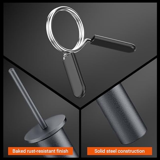 Gym Pin 10mm for 11-12mm Diameter Fitness Machines, Weight Stack Pin with Spring Clip Collar, Durable Strength Training Accessory for Home and Commercial Gyms