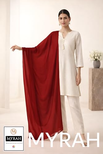 Image of MYRAH Chiffon Solid Casual Daily Use Dupatta For Women's & Girls Length - 2.50 Meter