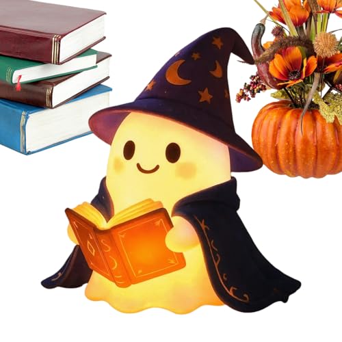 Luce Fantasma - Lámpara para la lectura de libros fantasma, luz LED para la lectura de simpáticos fantasmas, decoración luminosa LED, diseño de libros de miedo para niños, dormitorio