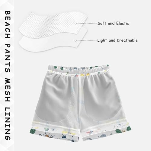 Pigsaly Boys Swim Trunks Beetle Butterfly Herb Boys Board Shorts Swimsuit Swimwear Summer Bathing Suit 3T4