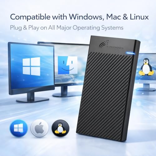 Image of Portable External Hard Disk Drive - USB 3.0 with Silver Port, 5Gbps Speed, Anti-Vibration, Heat Dissipation, Auto Sleep - for Laptop, PC, Mac - Black - 1 Year Warranty (320, GB)