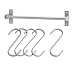 Ikea Stainless Steel Kitchen Organizer Set, 15.75 Inch Rail, 5 Hooks, Silver