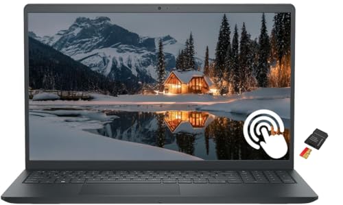 Dell Inspiron 15.6' FHD Touchscreen Business & Student Laptop Computer, 12GB RAM 512GB Storage (256GB SSD+256GB External), 8-Cores AMD Ryzen 7 Processor, Windows 11, Numeric Keypad, Black, No Mouse