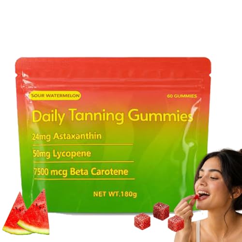 Tanning Gummies 60 Sour Watermelon Flavor Gummies (1PACK)