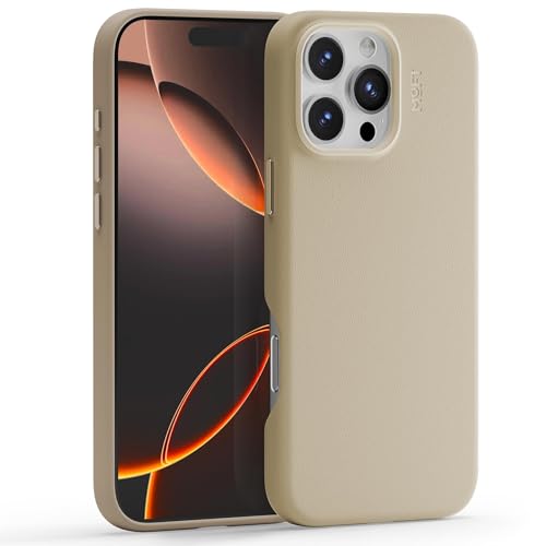 MOFT Snap Case MOVAS™ for iPhone 16 Pro Max Case, Compatible with MagSafe, Magnetic Premium Vegan Leather Phone Case with Smooth Feeling, Enduring Color Minimalist 6.9in Protective Case, Ear