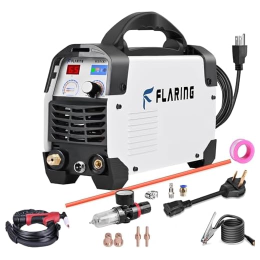 FLARING Plasma Cutter,65 Amp Plasma Cutter Machine 120V 240V 4/5" (20mm) Max Cutting 1/2" (12.7mm) Clean Cut IGBT High Frequency Inverter Touch ARC Plasma Cutter with Consumable Set Update 5th FC650D