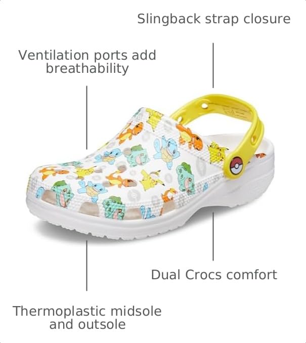 Image of Crocs Unisex Adult Classic Pikachu Clogs