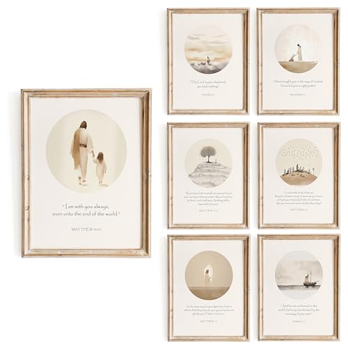 ESSEN Life Set of 7 Uplifting Inspirational Bible Verse Art: