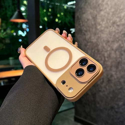 Coque iPhone 16 Plus antichoc silicone mat marron protection magnétique charge sans fil