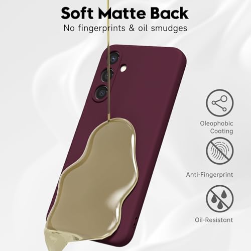 Image of DIZORO Microfiber Candy Case for Samsung M16 5g / F16 5g Smooth Touch Cushion Liquid Soft Silicone Gel Rubber Phone Cases Non-Slip Full Body Protective Shockproof Back Cover- Wine red