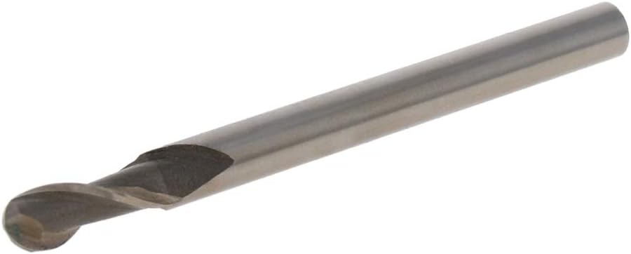 Auniwaig R4 0.31" x 0.75" x 3.74" Double Flute Ball Nose End Mill Cutter HSSAL CNC Router Bits Spiral Milling Tool 1PCS