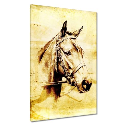 Peinture imprimée sur toile cheval 80x120 cm décoration murale grand format salon