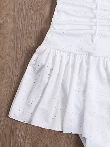 Floerns Women's One Piece Swimsuit Cut Out Drawstring Ruched Ruffle Trim Monokini4