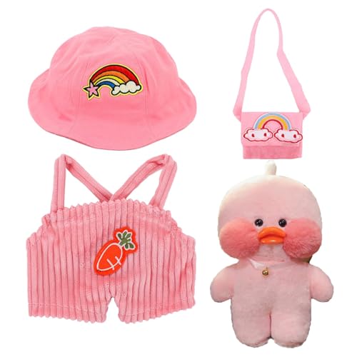 Pato de peluche con ropa y accesorios: adorable peluche con disfraces extraíbles, suave y fácil de disfrazar, ideal para regalar, decorar y coleccionar. Bonito peluche para niños y amantes de los jugu