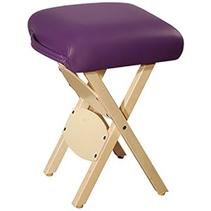 Master Massage Wooden Portable Folding Massage Stool- Lightweight Wood Foldable Tattoo Stool-Portable Tattoo Stool-Mobile Chair Seat Easy to Carry, Purple