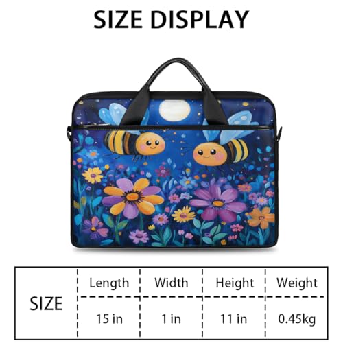 Maletín para laptop 15 pulgadas diseño con abejas y flores miniatura 2