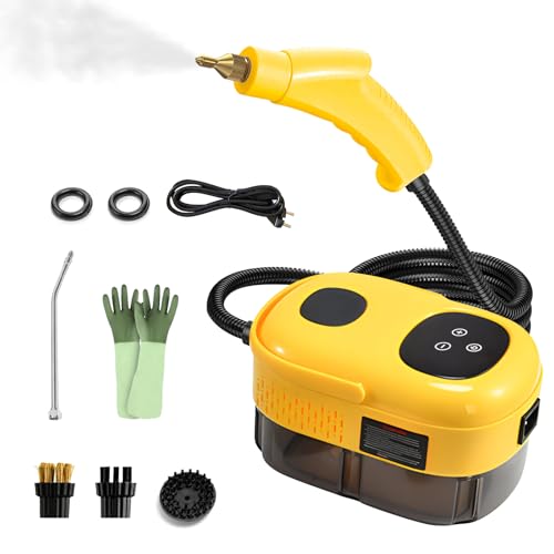 Vaporeta de Mano, 2500W Vaporeta Limpieza Hogar, 1100ml Limpiador de Vapor, Vaporeta con 6 Marchas, Steam Cleaner con 5 Accesorios, 3Bar Vaporeta Limpieza Sofá para Baño/Cocina/Suelos/Ventanas/Coche