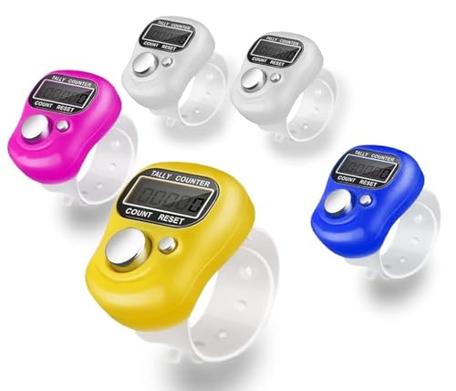 Image of SKYCELL Digital Counter for Chanting Mantra 5 Pack | Finger Tally Counter with Adjustable Ring | Electronic Jap Mala Counter for Meditation, Prayer, Yoga & Spiritual Practice