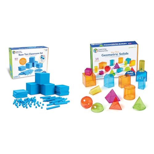 Learning Resources Plastic Base Ten Class Set & View-Thru Geometric