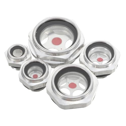 Gadpiparty 5 Piezas mirilla de nivel de aceite partes del compresor de aire accesorios del compresor aceite para herramientas neumáticas Vidrio Silver