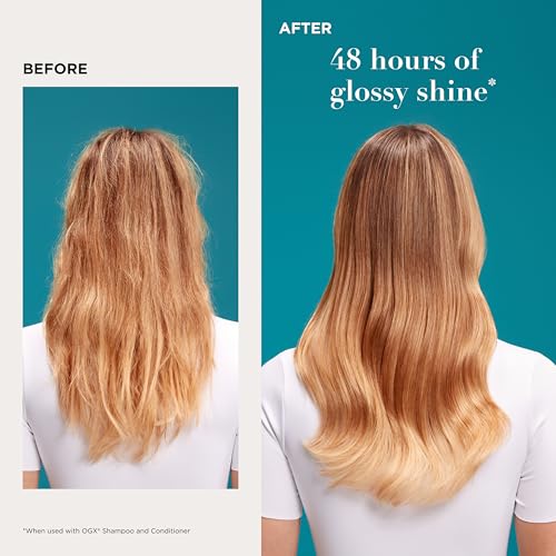 OGX Mirror Shine + Argan Oil Pre-Wash Hair Gloss, Smoothing Rinse Out Treatment for 48 Hours of Glossy Shine* & Nourishing Repair, Lightweight Hair Oil Mends Split Ends*, 4 fl. oz - Image 5