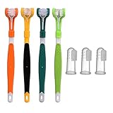 Pet Dog Toothbrush Kit 3 -Sided Pet Toothbrush with Soft Bristles Cleaning Mouth
