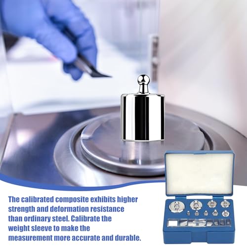 Kalibriergewicht, 17 Stück Präzisions-Kalibriergewichte, Edelstahl Kalibriergewichte Set, Kalibrierungsgewicht-Set für Digital Schmuck Waage Labor, 1g 2g 5g 10g 20g Kalibrierung Gramm Gewicht Set