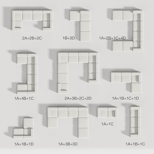 Image of Novilla 141 inch Modular Sectional Sofa, L Shape Plush Sectional Couch, Modern Cloud Design with SmartS Coil Support, Boneless Sectional Couch for Large Living Room Apartment, No Assembly Required, Beige