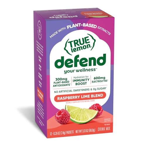 True Lemon Defend Raspberry Lime Immune Support Drink Mix Packets, 12 ct