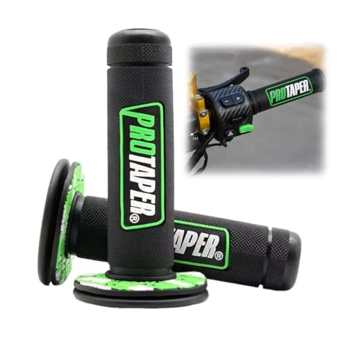 Manopola in gel per manubrio di motocicletta, Manubrio Gomma Freno Manopole, da 7/8", per K.T.M CRF EXC YZF Protaper Pro Conica Motocross Dirt Pit Bike （Nero e verde）