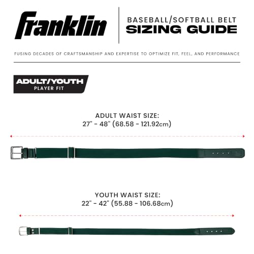 Franklin Sports MLB Adjustable Baseball Belt - 27"-48" Waist - Green - image 6