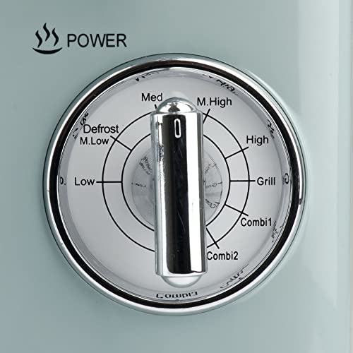 Girmi FM21 Forno Microonde Combinato, Vintage Design, 20 Litri, 700+800W, Cottura combinata, Funzione scongelamento, Timer 30 min, Verde acqua - immagine 6