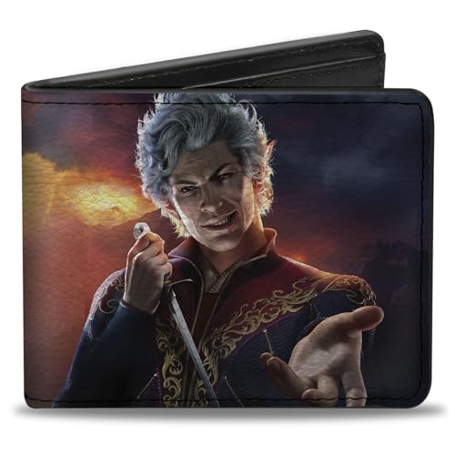 Buckle-Down Baldur's Gate III Wallet, Bifold, Baldurs Gate Astarion Hand Out Pose and Title Logo, Vegan Leather