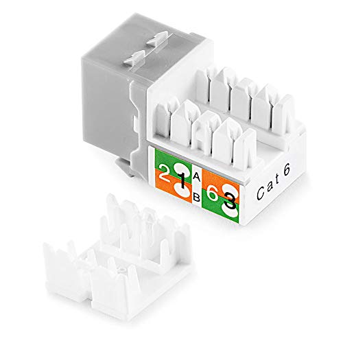 Navepoint 90 Degree Cat6 Keystone Jack, Rj45 Ethernet Connector, Type 110, Gray 50-Pack #TOP2