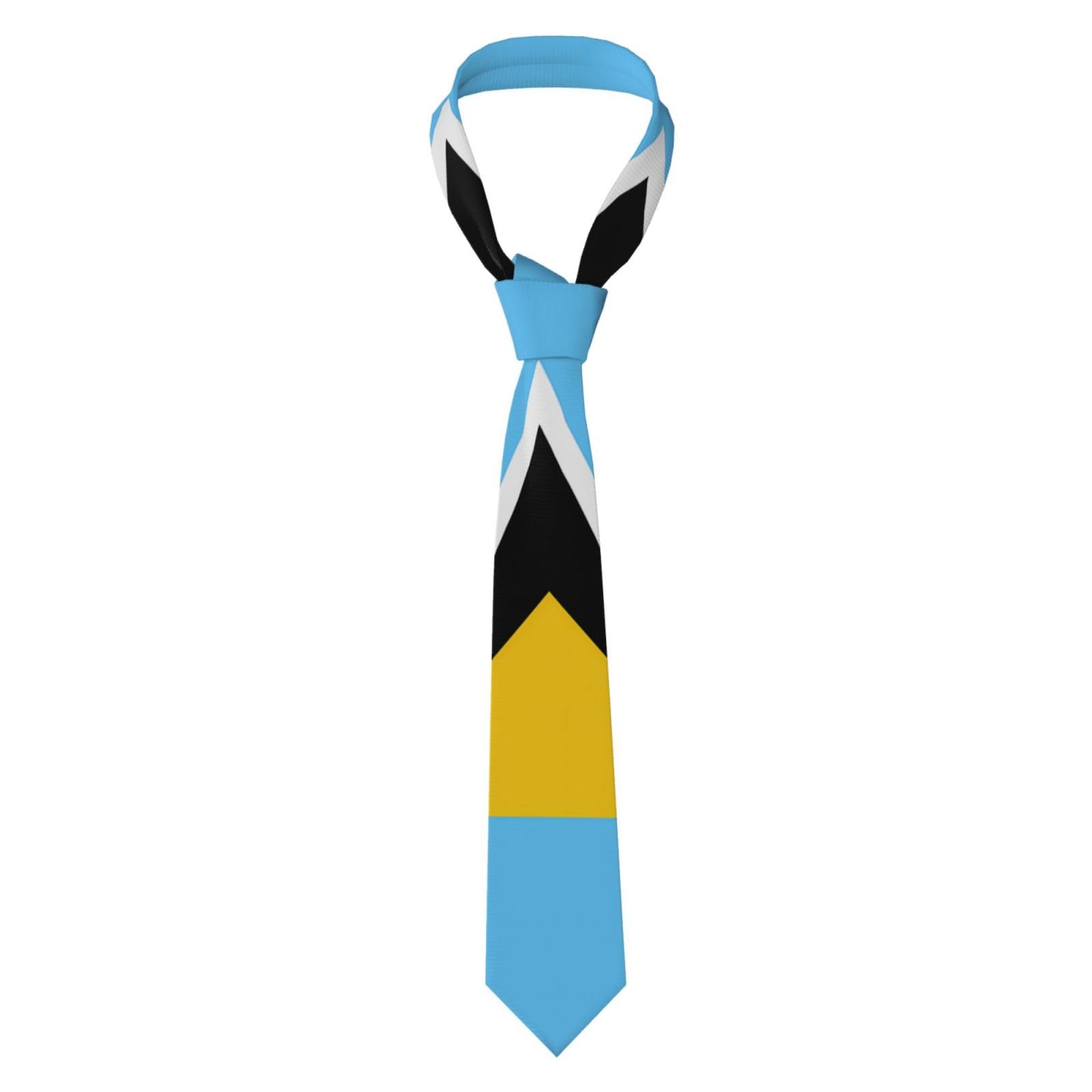 ChenGua Flag of Saint Lucia Print Men's Ties, Stylish Neck Tie, Skinny Necktie for Business, Wedding, Party Formal Occasions