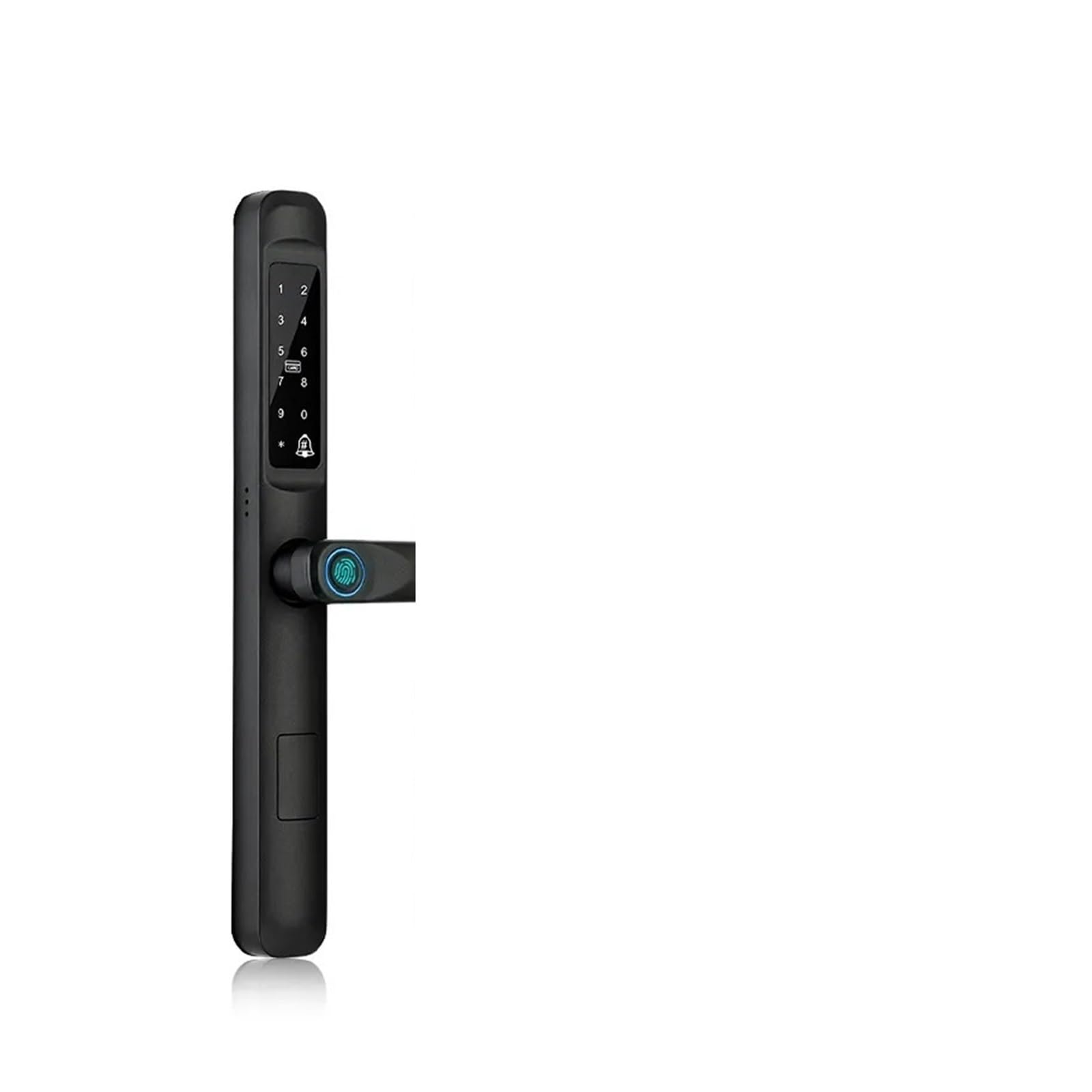 CVFRDD Smart Door Knob, Waterproof Outdoor Finrprint TUYA APP RFID Card Code Keyless Smart Electronic Door Lock Aluminum/s Sliding Keyless Entry Door Handle(No mortise,Nero)