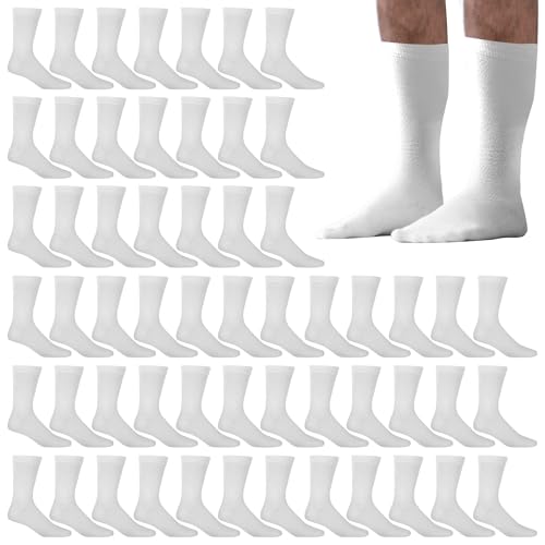 Trail maker 100 Pairs of Bulk Socks for Men Crew Socks Size 10-13 Moisture Control Heat and Cold Resistant Socks Bulk