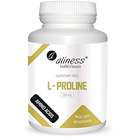 L-Proline 500mg 100 Capsules vege caps Aliness Cover