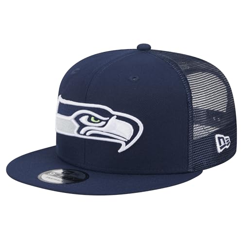 New Era Men's College Navy Seattle Seahawks Main Trucker 9FIFTY Snapback Hat