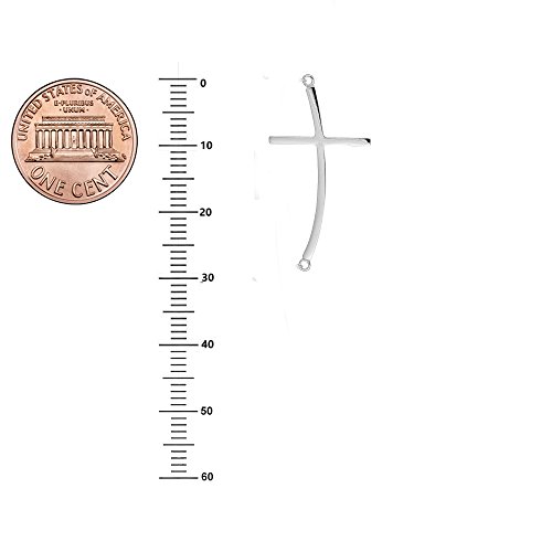 Ritastephens Sterling Silver Curved Sideways Cross Pendant Necklace3