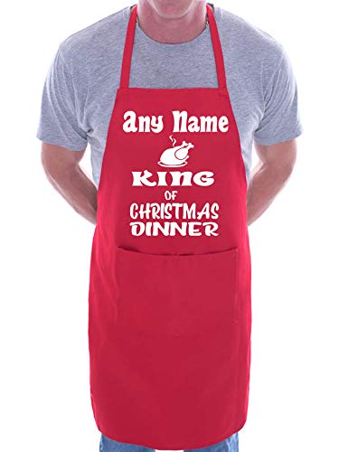 Print4U Any Name King Of Christmas Dinner Personalised Chef BBQ Apron Red