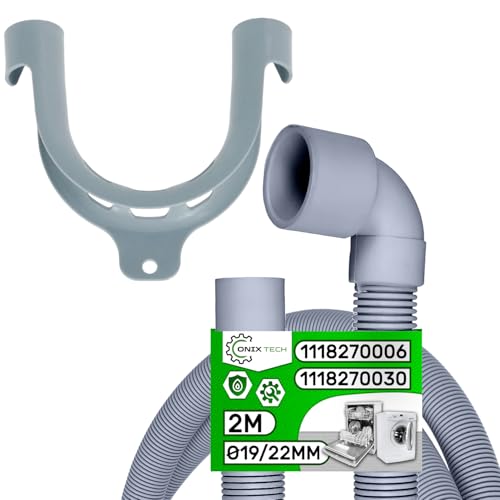 Desague Manguera Lavadora y Lavavajillas Universal 2 m Ø19/22 mm Código Original 1118270006 1118270030 8996461308406 C00318230 para AEG para Indesit para Whirlpool - Garantía de 5 Años - ONIX TECH