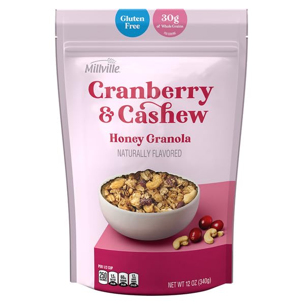 Simply Nature Gluten Free Cranberry Cashew Honey Granola - 12 oz (340g) | Pack of 2, 24 oz total