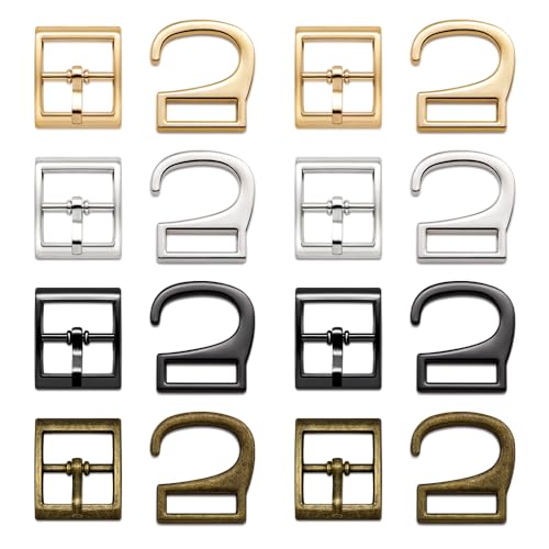 SEMINI 16PCS 5/8 inch (15mm) Metal Buckles Set, Adjustable Ankle Strap Fastener Hooks for Shoe Strap Replacement（style 17） by SEMINI - Used condition - US$8.99