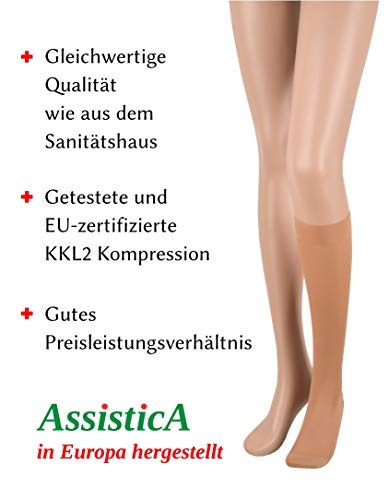 Mi-bas de compression pour voyages et stations debout prolongées beige - 4