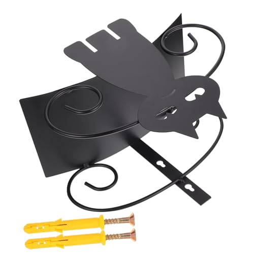 Support de tuyau d'arrosage extérieur fer noir solide chat - 2