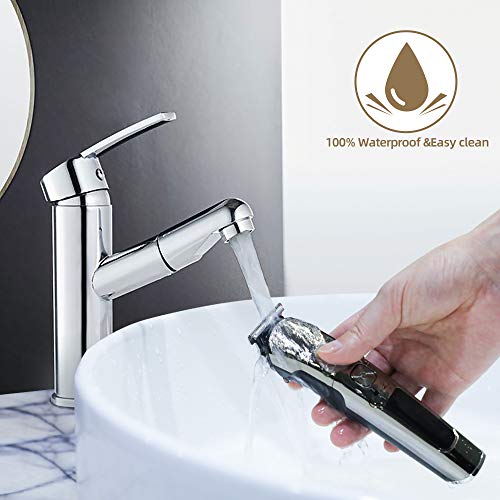 Clippers for Hair Cutting,MANLI 11 in 1 Hair Cutting Kit Cordless Hair Clippers Waterproof Beard Trimmer Grooming Kit with LCD Display, Stand Base, Body Trimmer for Beard Nose Hair USB Rechargeable - Thumbnail 2