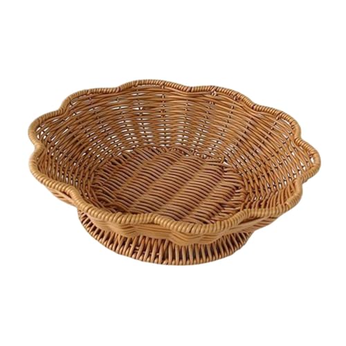 Cesta de mimbre, frutero hecho a mano, para pan, frutas, verduras, cestas de regalo