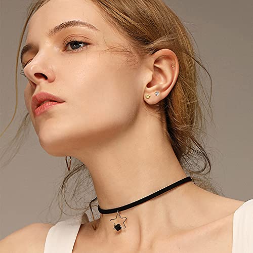 Sanfenly Flat Back Stud Earrings for Women Men Hypoallergenic 14K Gold Plated Surgical Stainless Steel Tiny Small Screw Back Stud Earring Sets Dainty 20g Cartilage Earring Pack Helix Piercing Jewelry4